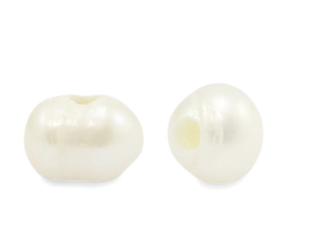 Zoetwater parel Rond 8mm groot rijggat 1,9mm