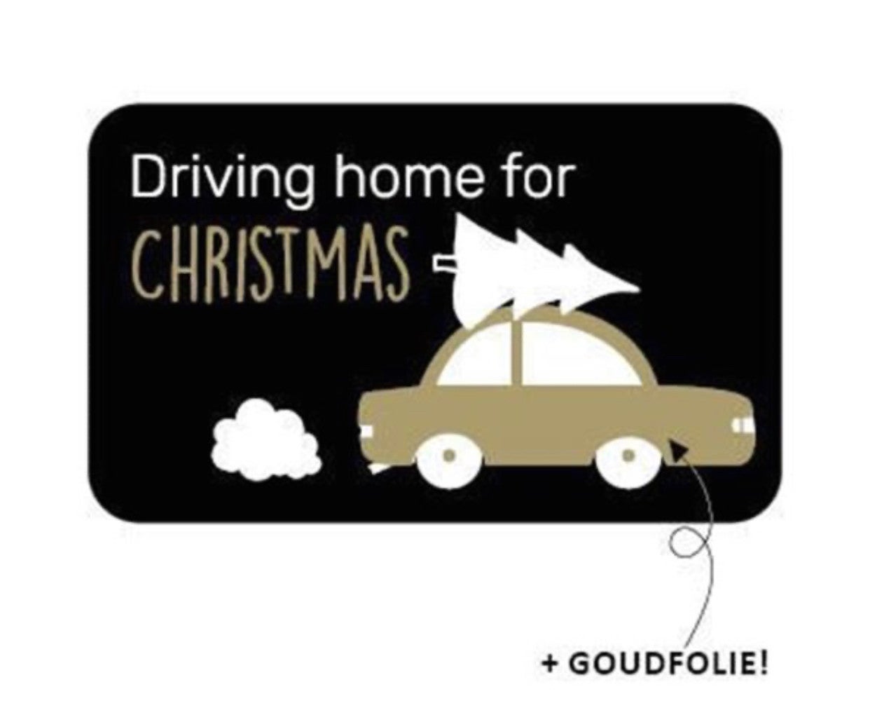 Sticker “driving home for Christmas “ 5 stuks 