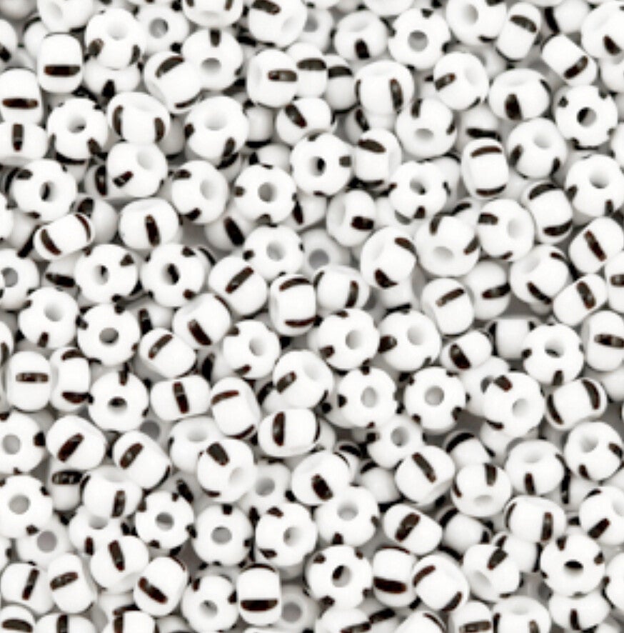 Preciosa rocailles 3mm White - Black 