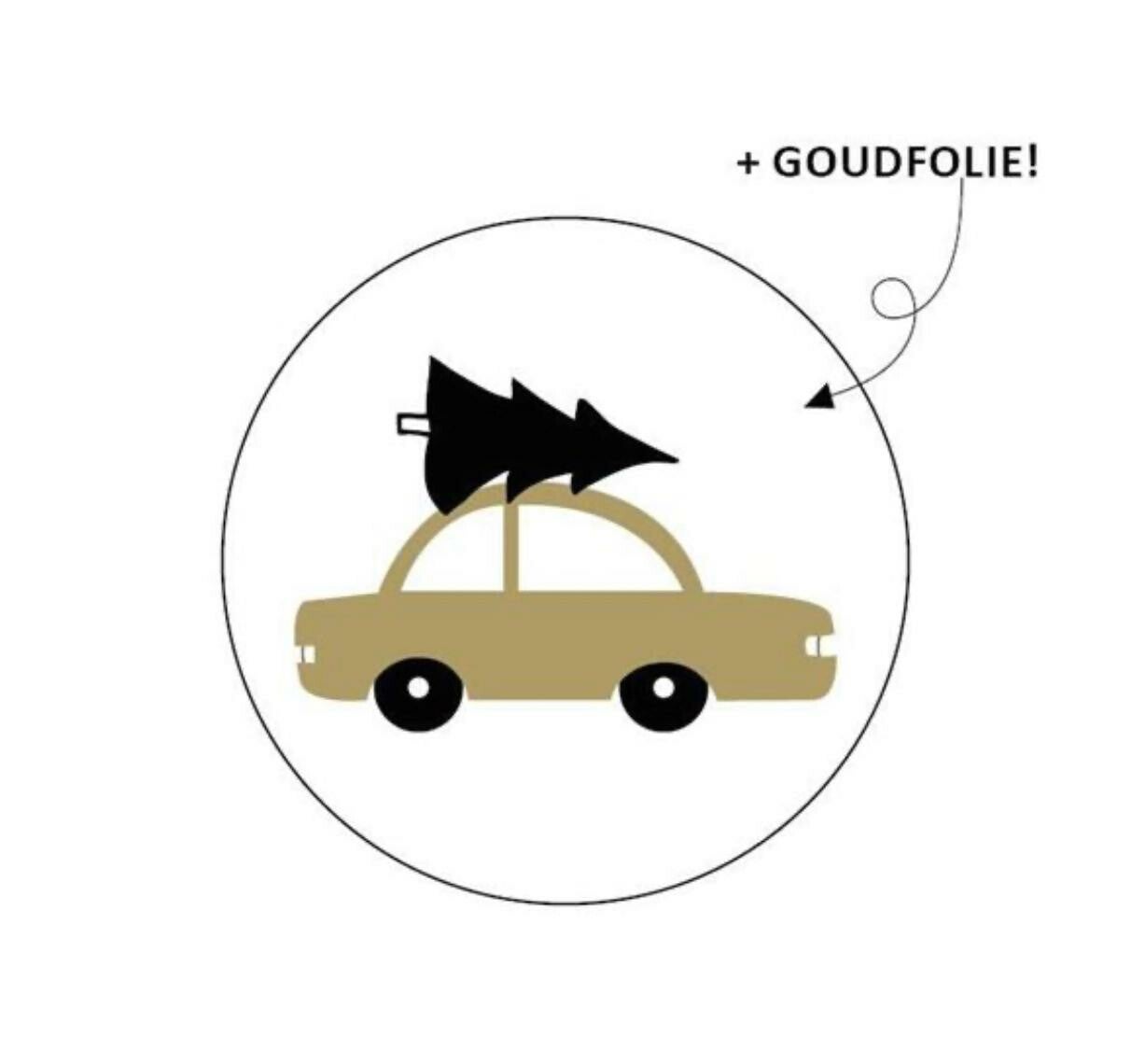 Sticker kerstboom op auto 