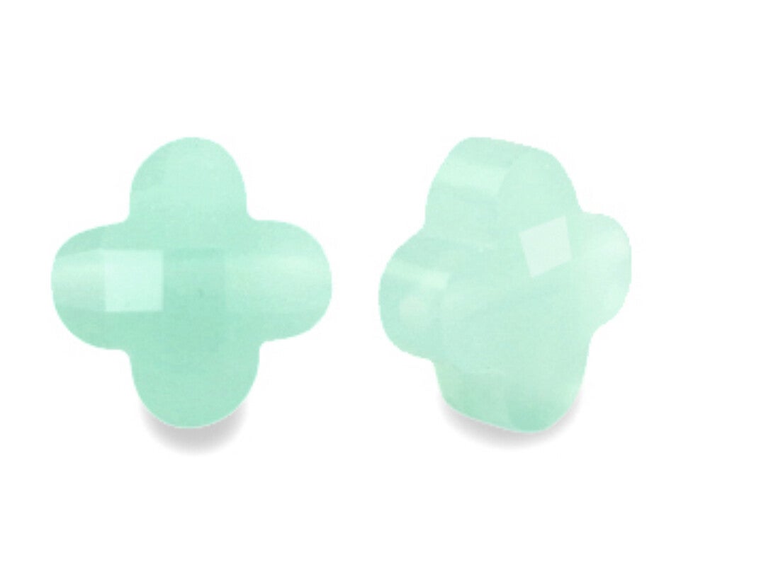 Facet fashion kraal klaver Turquoise green