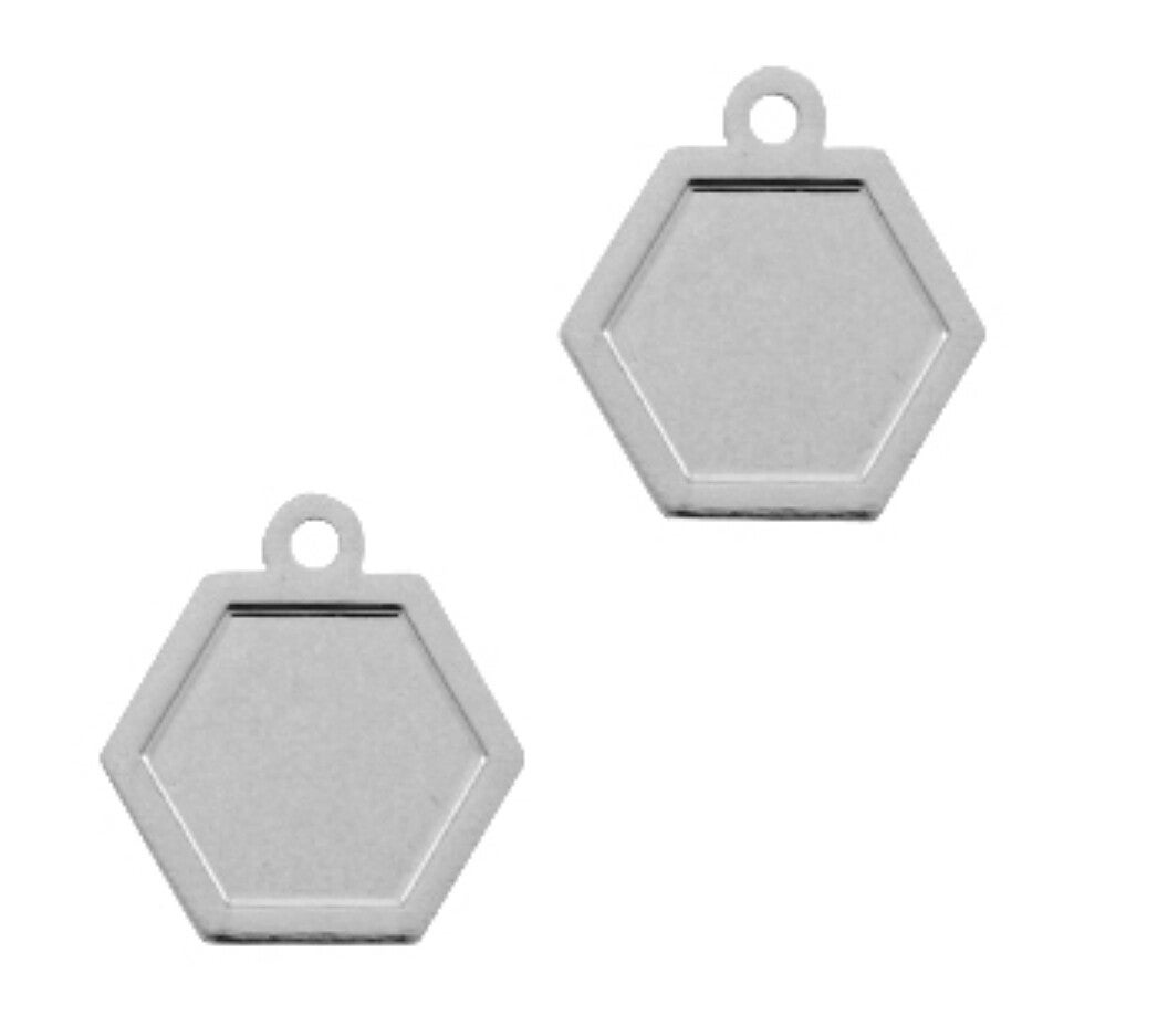 Bohemian hanger Hexagon zilver