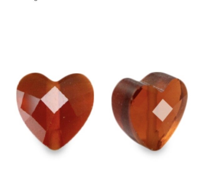 Facet fashion kralen hart Smoked topaz