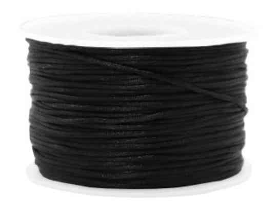 Macramé  satijnkoord 1 mm Black