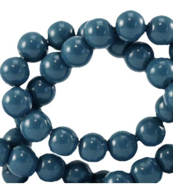 Glaskralen 4 mm opaque Gibraltar sea blue