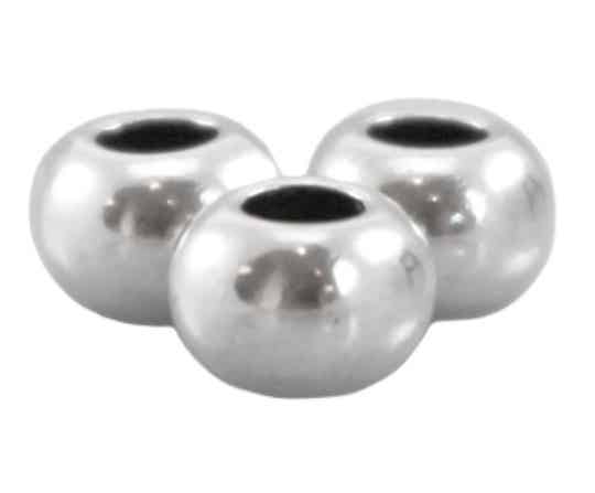 DQ kralen 7x5 mm rijggat 3,3mm zilver