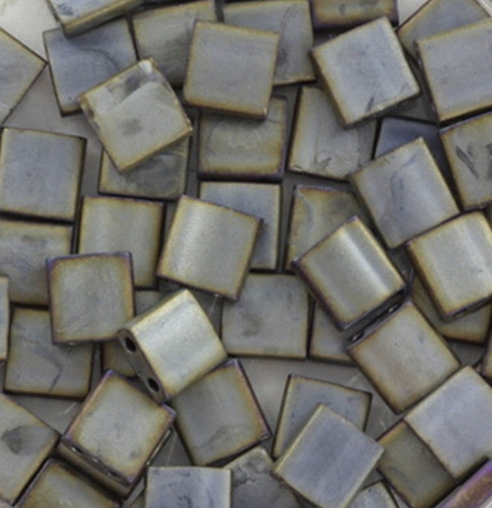 Miyuki tila 5x5mm Metallic matte silver grey.