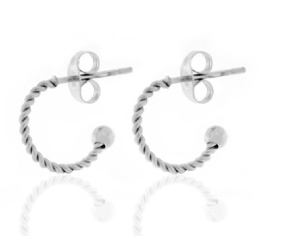 Stainless steel oorbellen / creolen 12mm zilver 