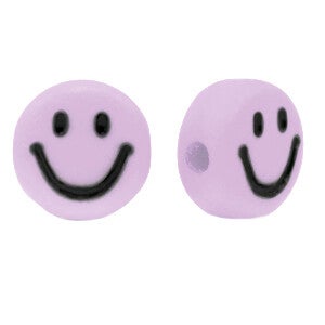 Acryl letterkralen smiley lilac purple