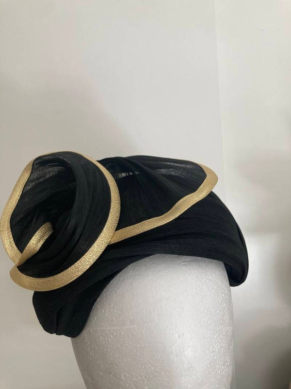 Zwarte silk abaca bandeau