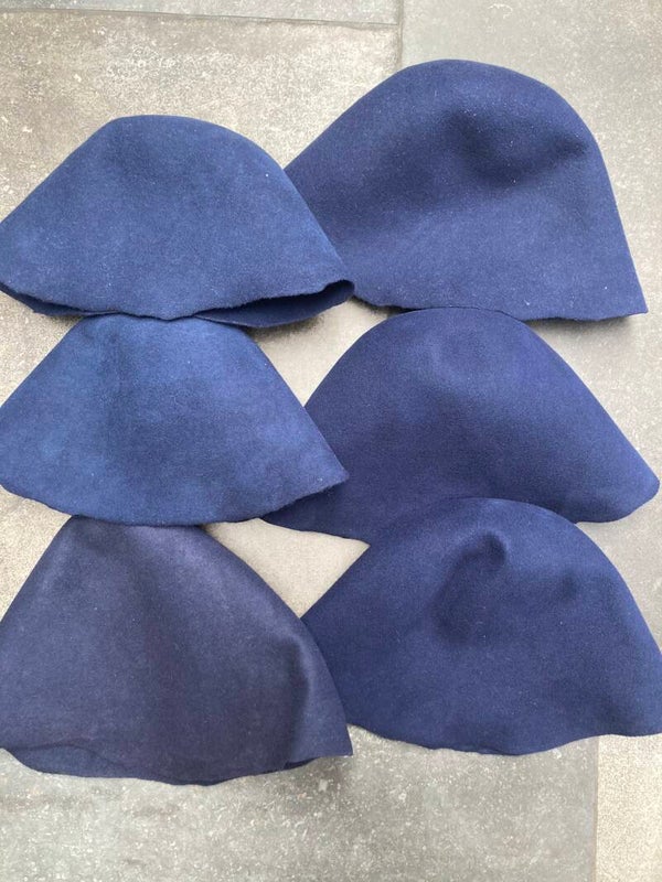 Wolvilt cloche 6 stuks blauw