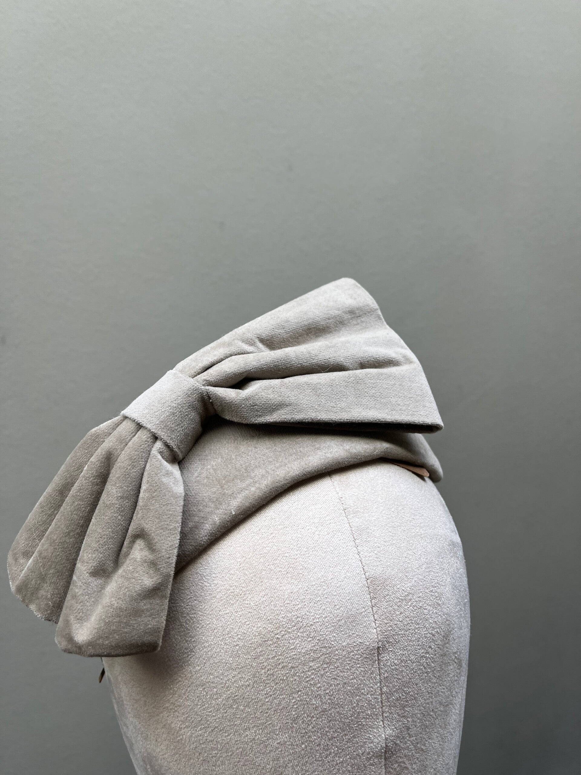 Taupe beige fluweel kids bandeau