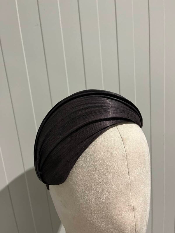 Silk abaca bandeau diep donkerbruin