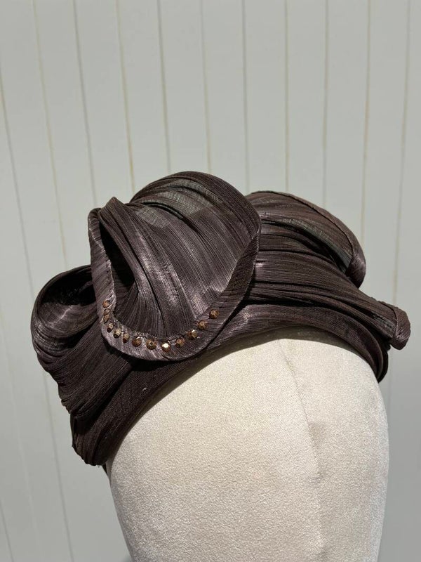 Bruine silk abaca bandeau