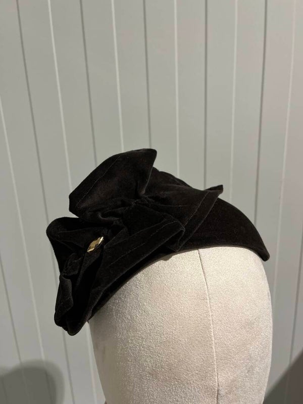 Diepdonkerbruin fluweel kids bandeau