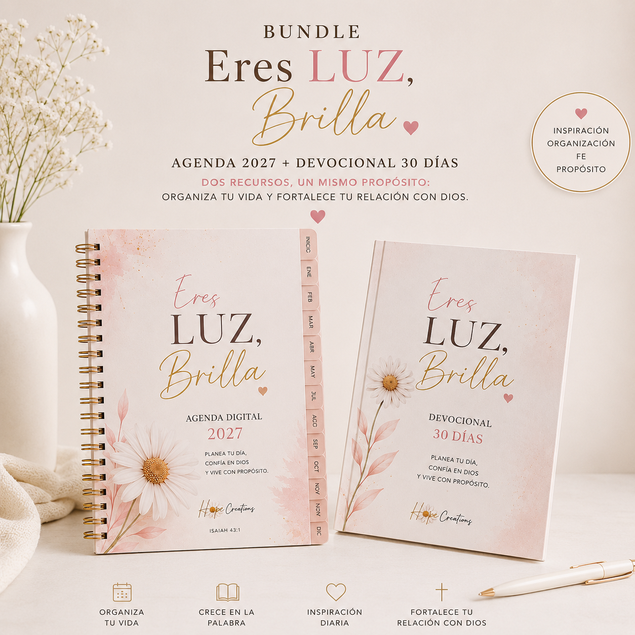 Bundle — Agenda + Devocional Eres Luz, Brilla