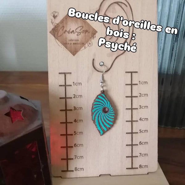 Boucles d'oreilles en bois : Psyché