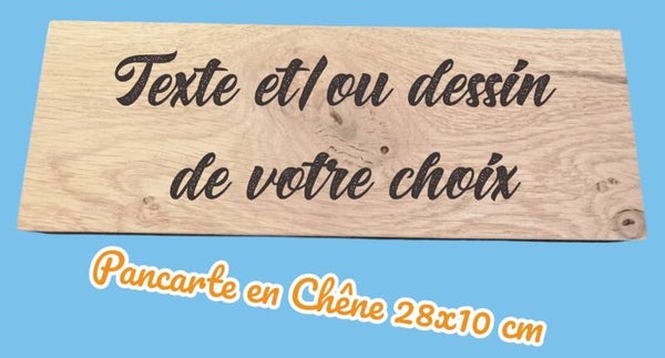 Pancarte à suspendre en CHÊNE Personnalisée