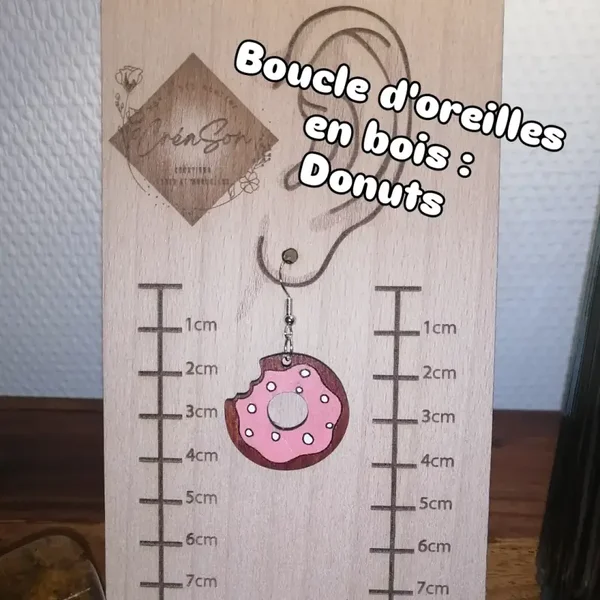 Boucles d'oreilles en bois : Donuts