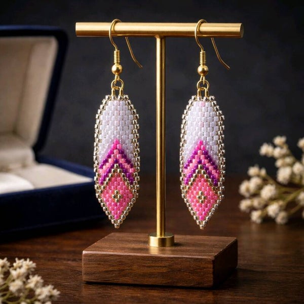 Breaded Feather Earring