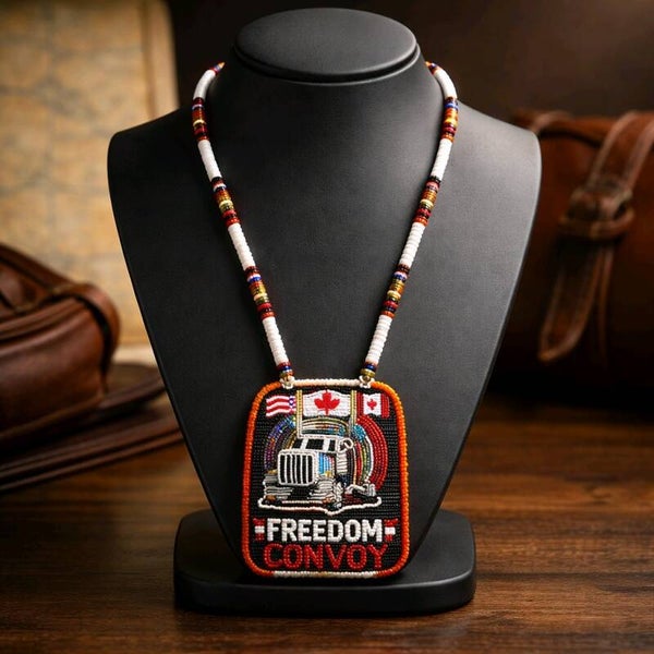 Truckers Convoy Native handmade beaded Medallion
