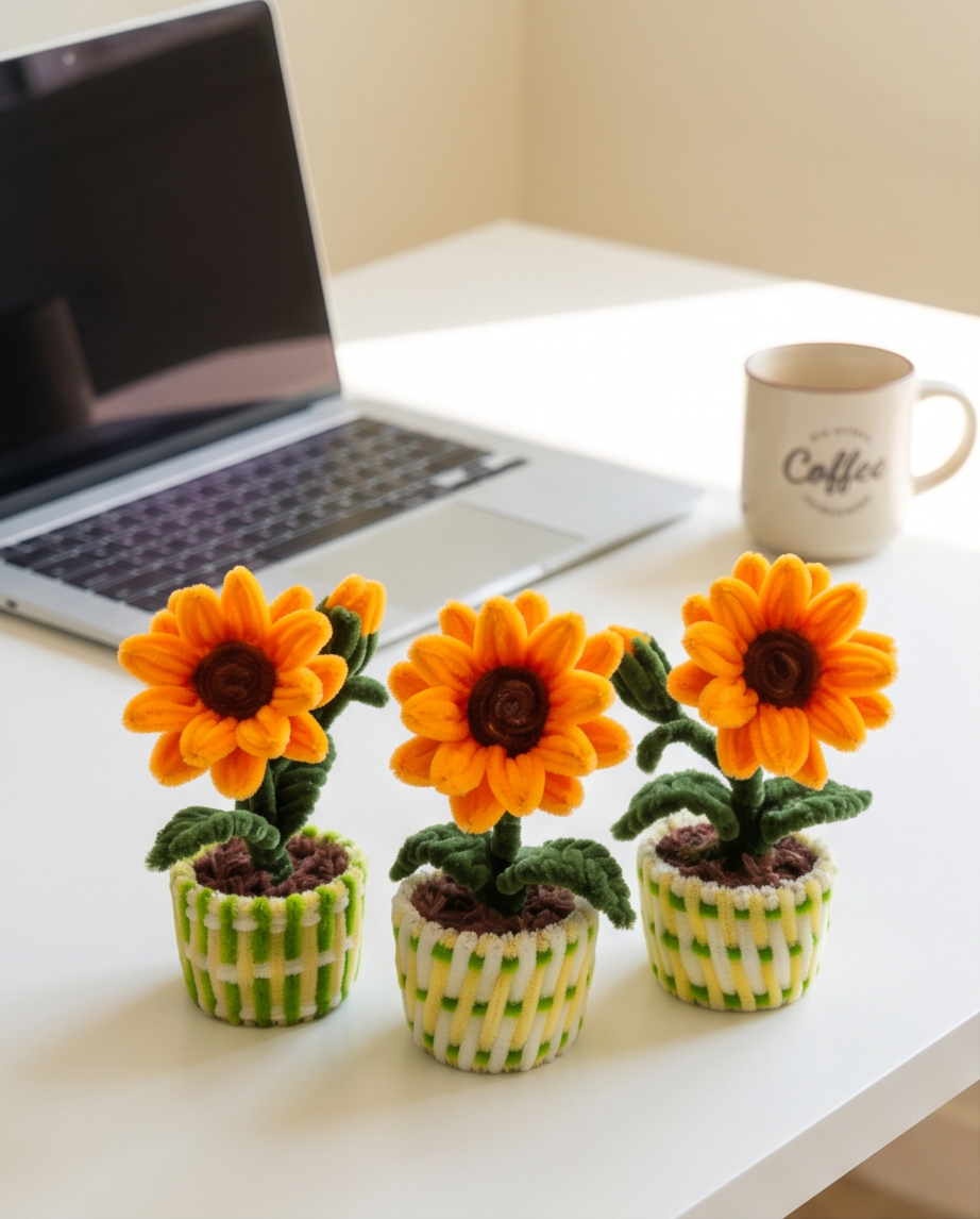 Fuzzy Wire Mini Sunflower Plant