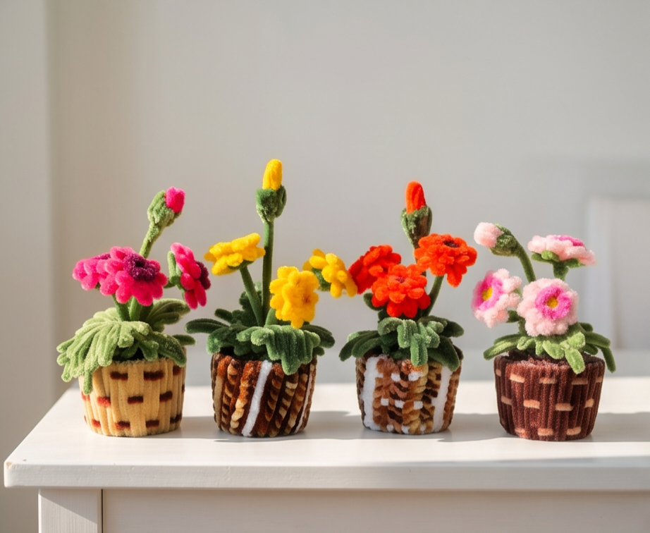 Fuzzy Wire Mini Gerbera Flower Plants