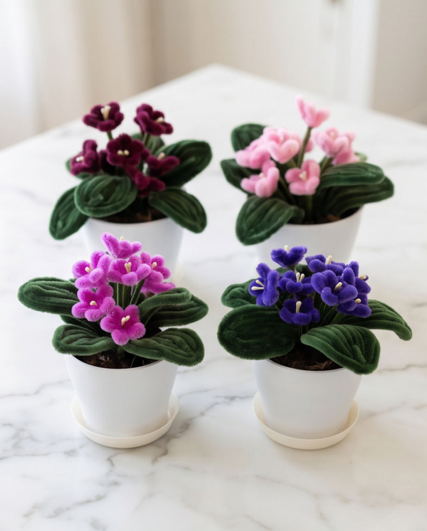 Fuzzy Wire African Violet Plants