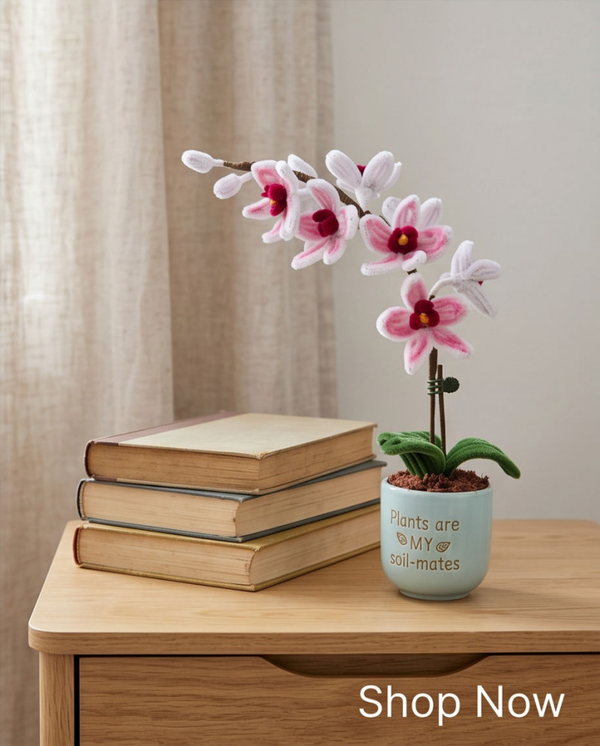 Fuzzy Wire mini White Orchid