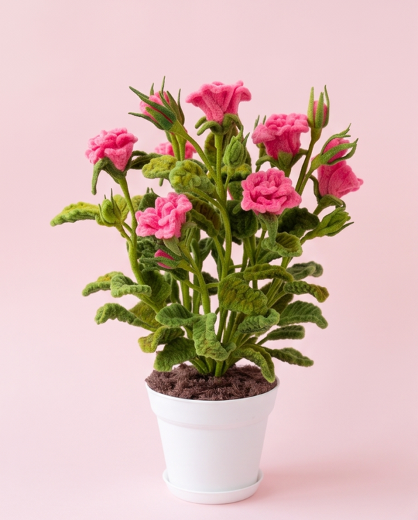 Fuzzy Wire Pink Rose Plant