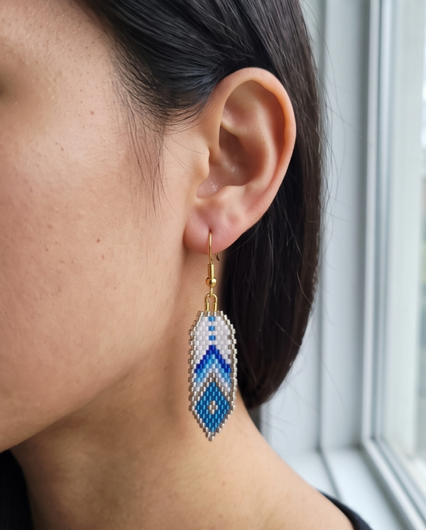 Beaded Feather Earring