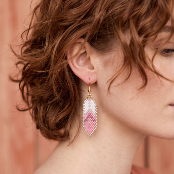 Beaded Feather Earring