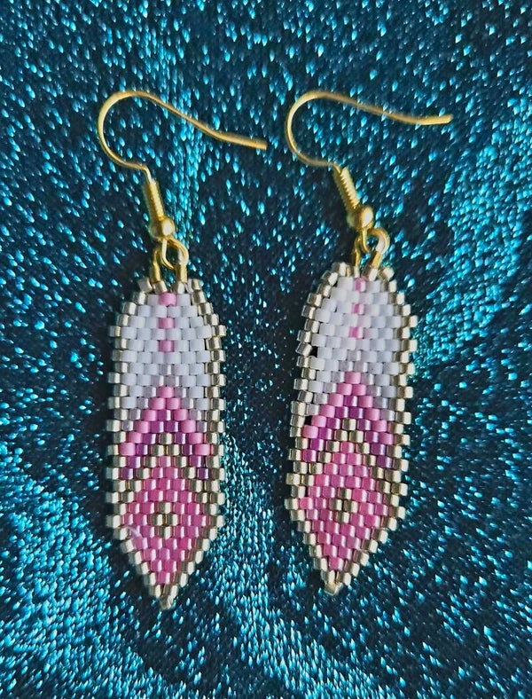 Beaded Feather Earring