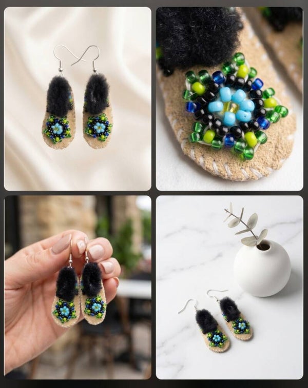 Beaded Handmade Mini Moc Earrings