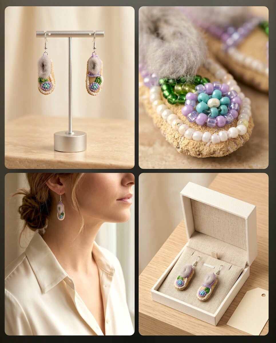 Beaded handmade Mini Moc Earrings