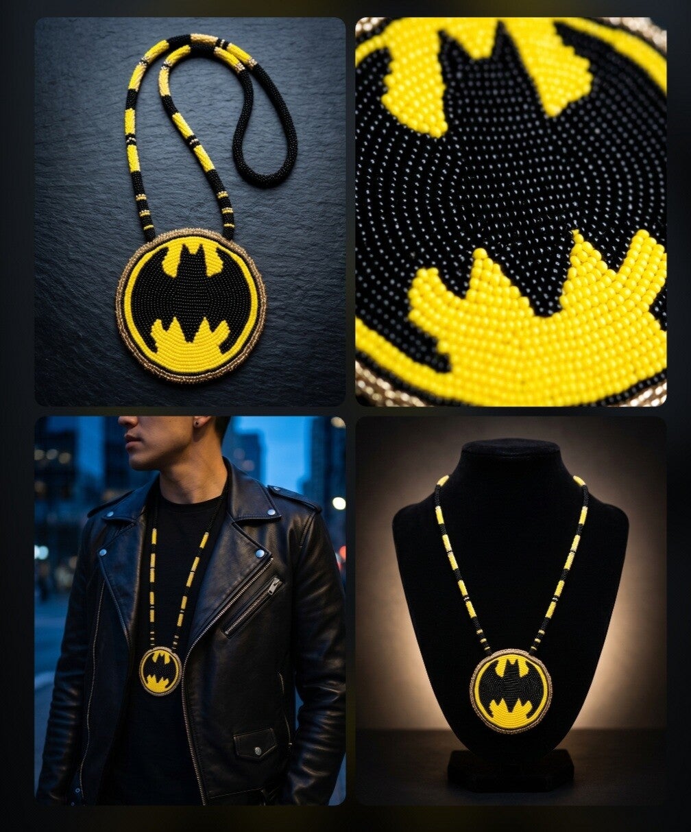Batman handmade Beaded Medallion