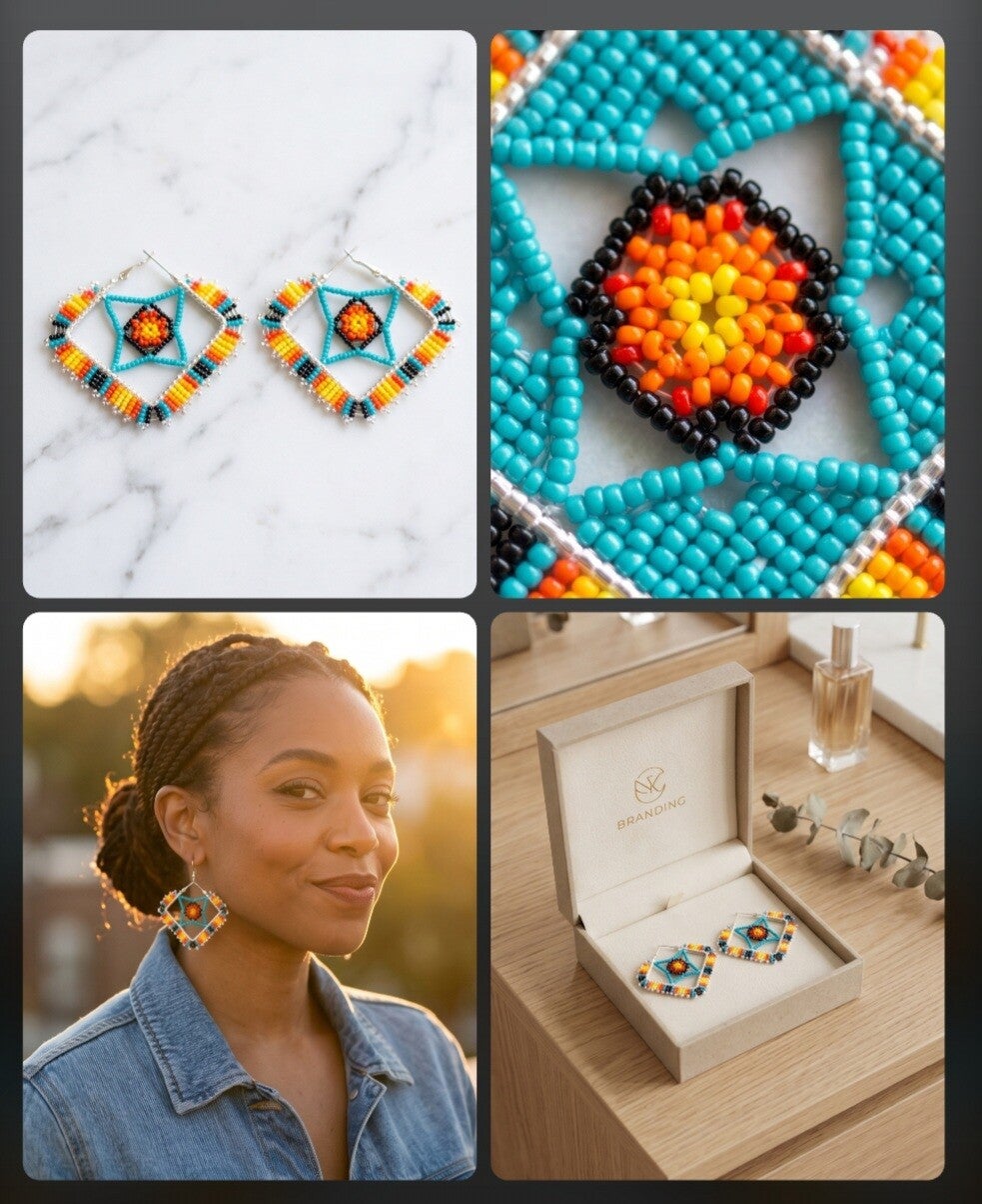 Square Beaded Earrings