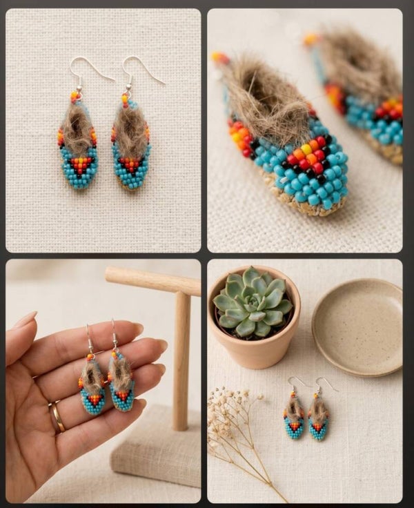 Beaded Handmade Mini Moc Earrings