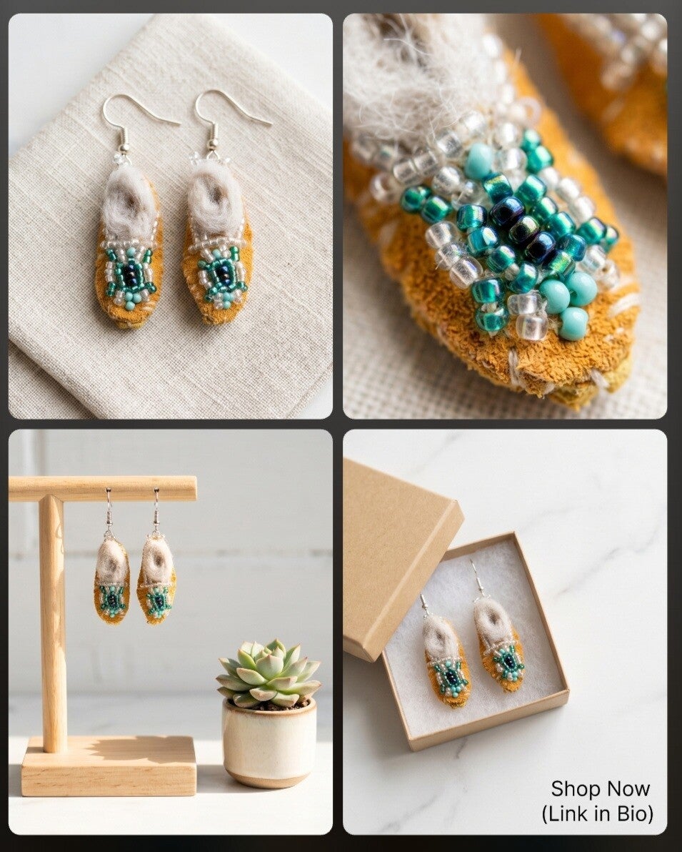 Beaded Handmade Mini Moc Earrings