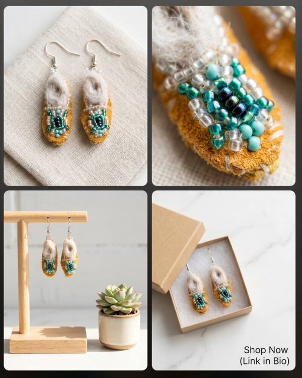 Beaded Handmade Mini Moc Earrings