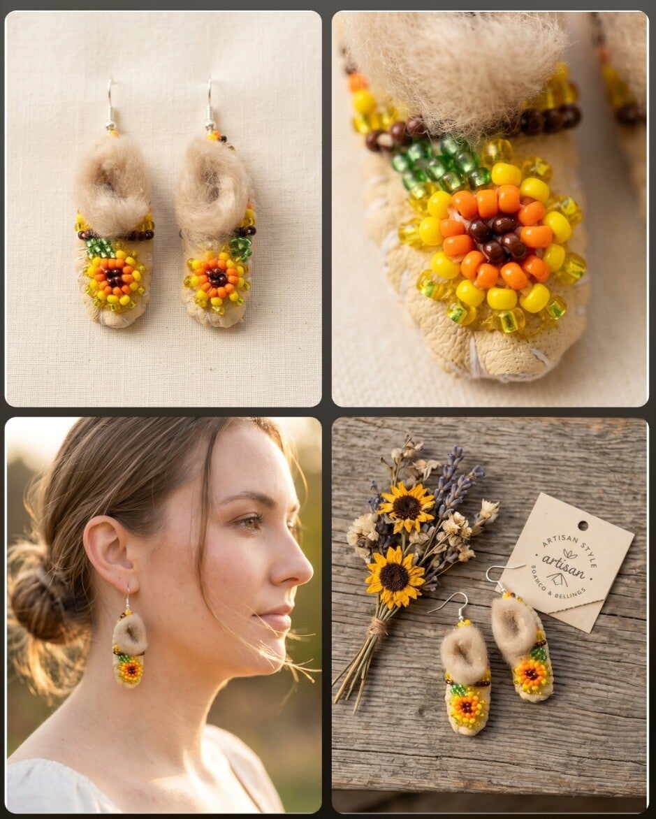 Beaded Handmade Mini Moc Earrings