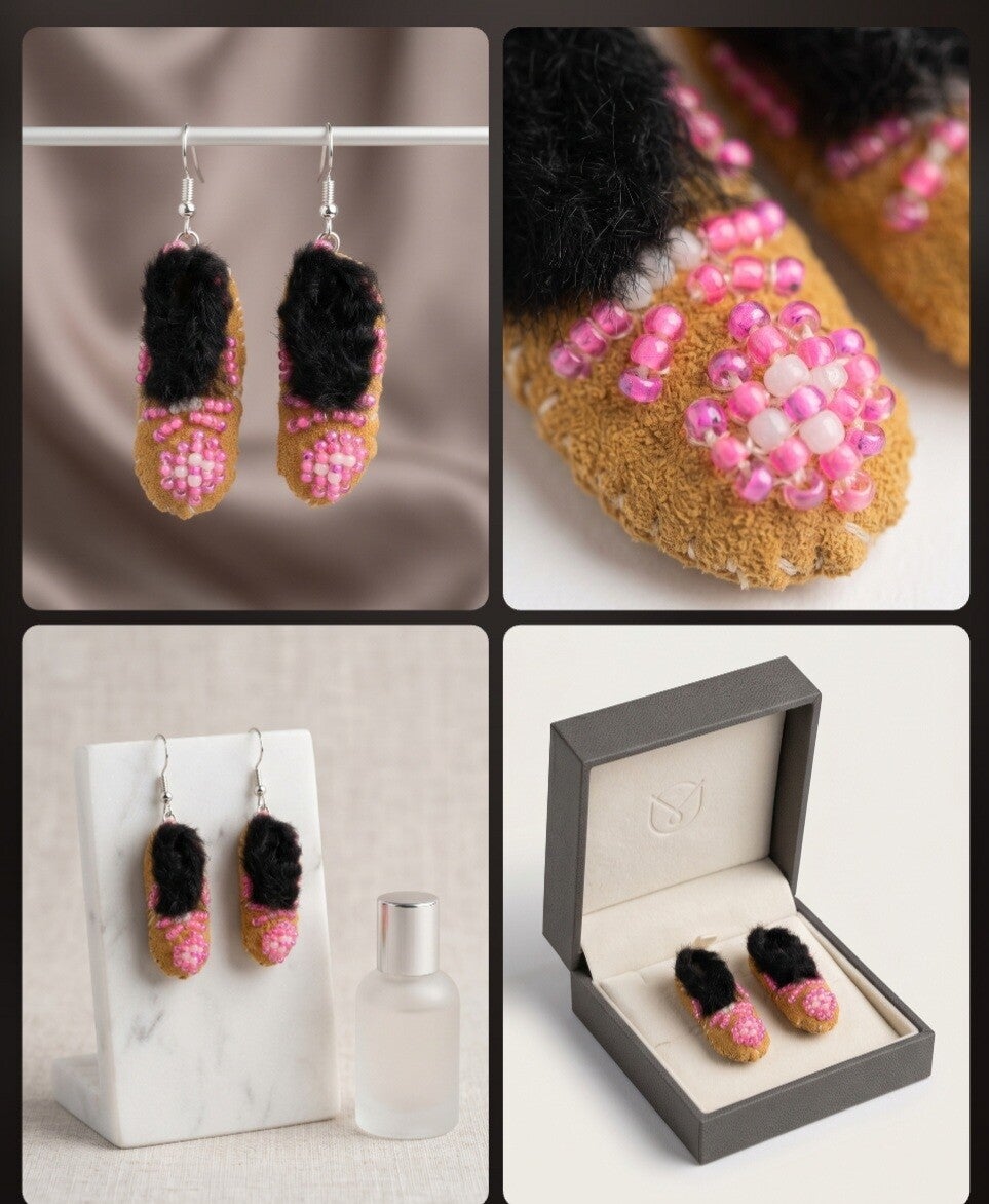 Beaded Handmade Mini Moc Earrings