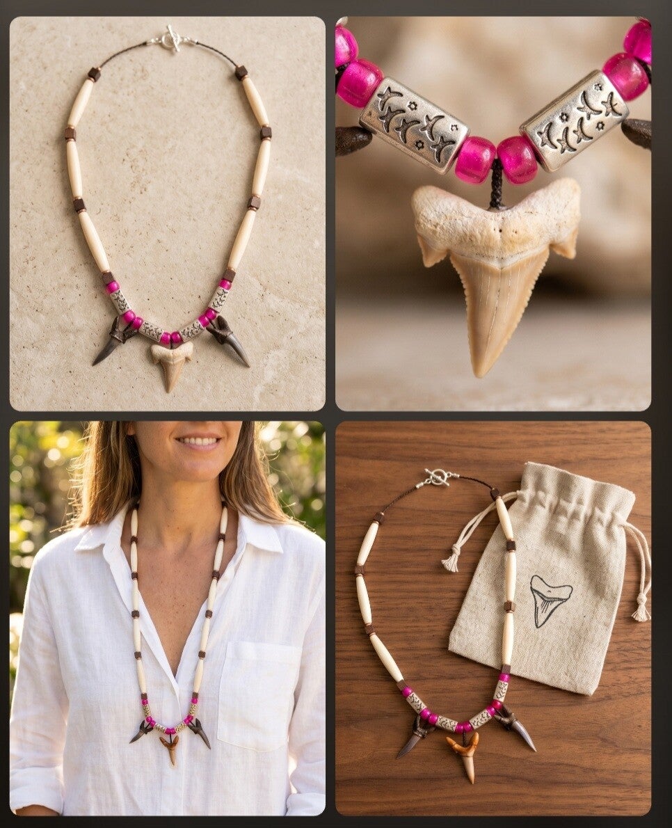 Woman's shark tooth necklace
