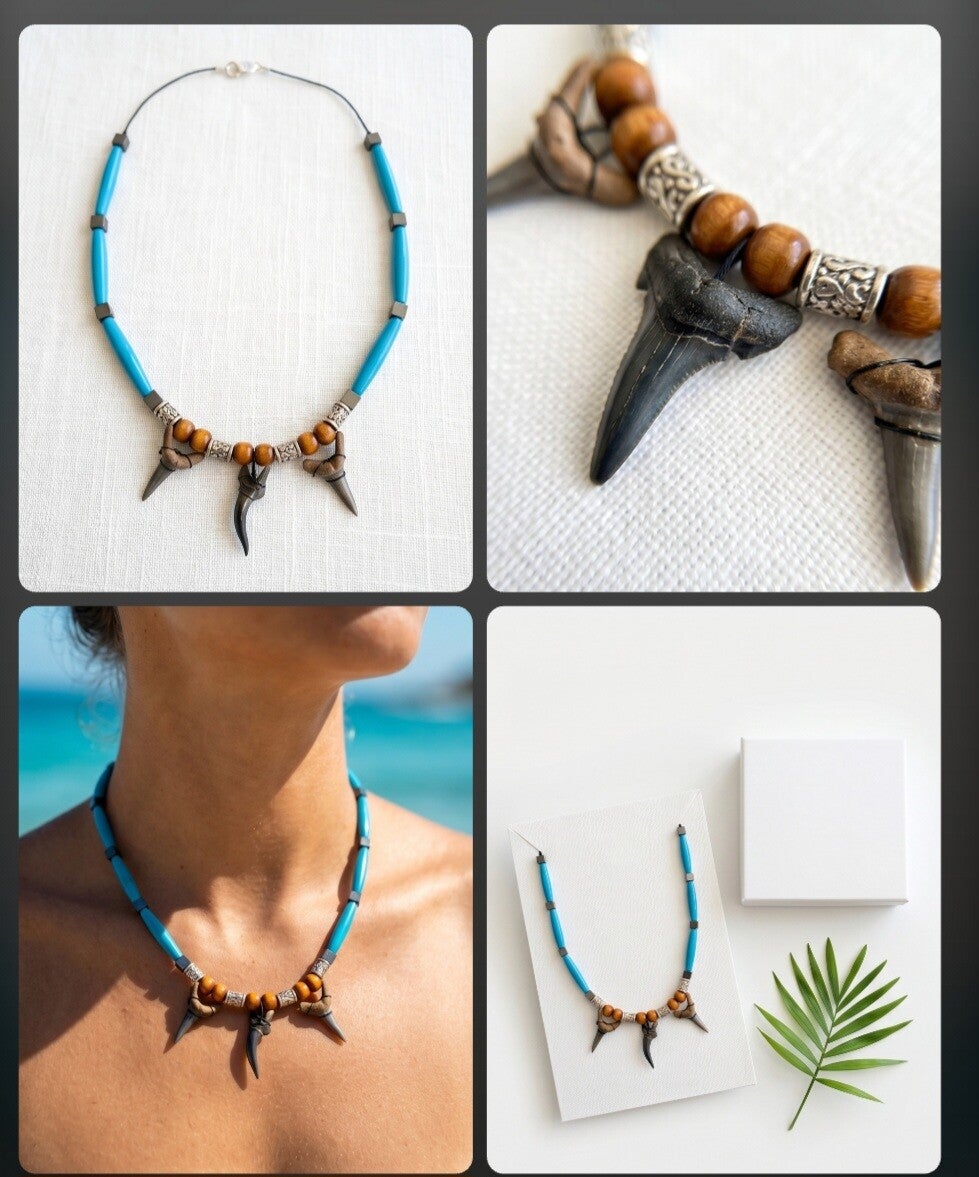 Men's shark tooth necklace