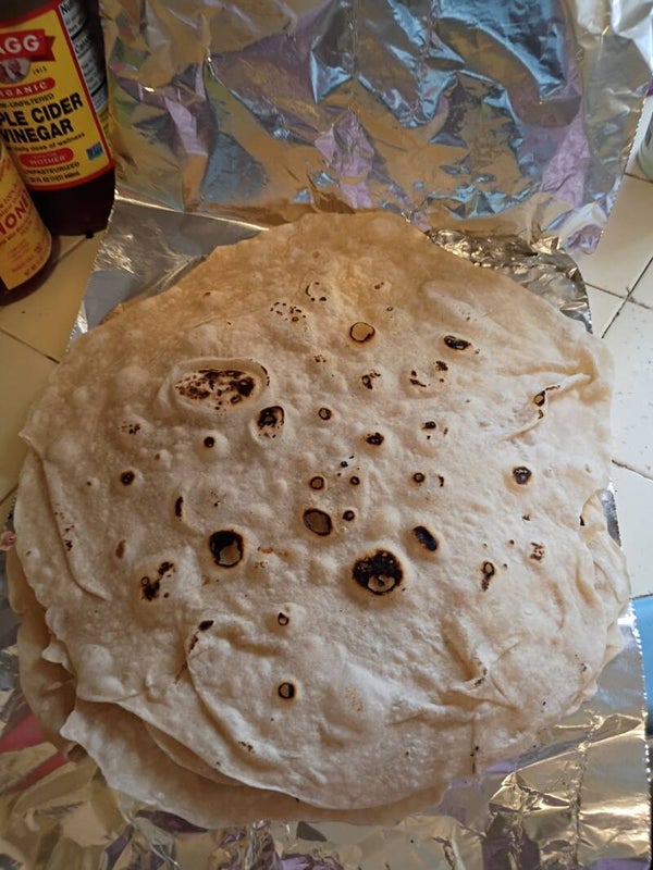 Homemade flour tortillas