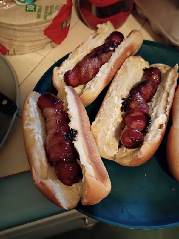 Bacon hotdogs