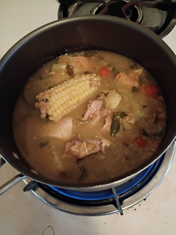 Homemade caldo de pollo