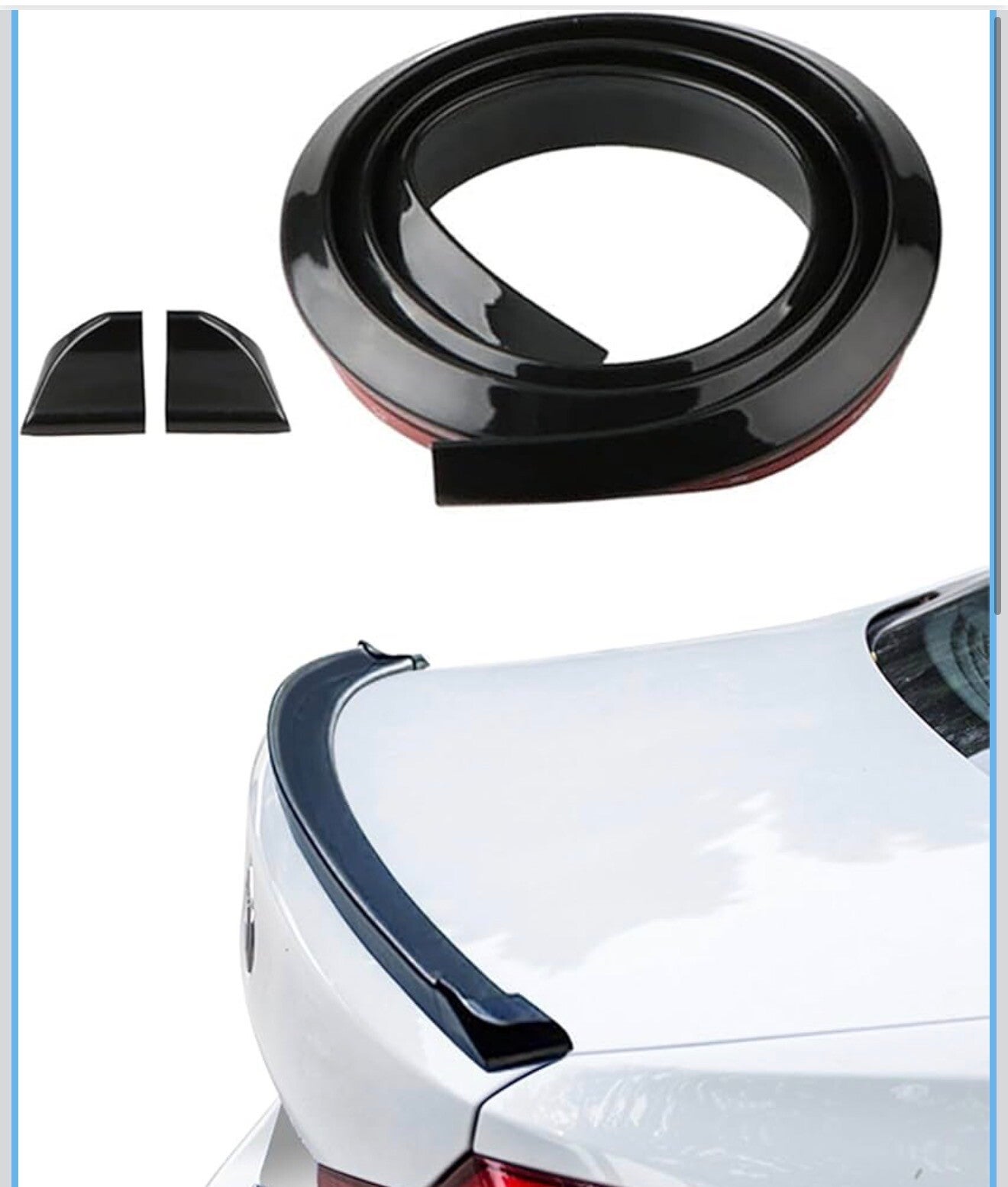 Aileron Voiture,Accessoire Tuning Universel,Souple Spoiler Toit Arrière Aile Autocollant