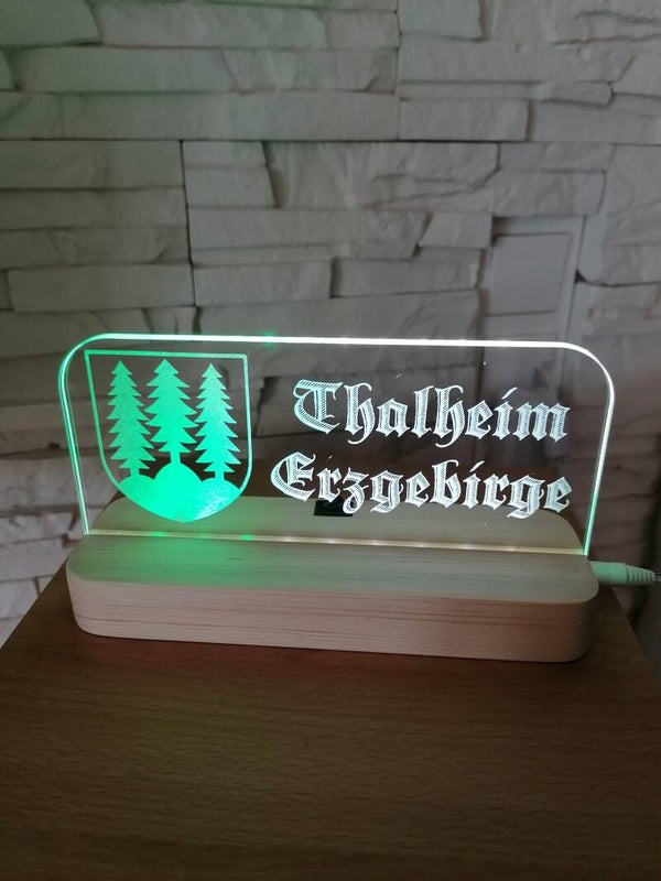Acrylglaslampe "Heimat"