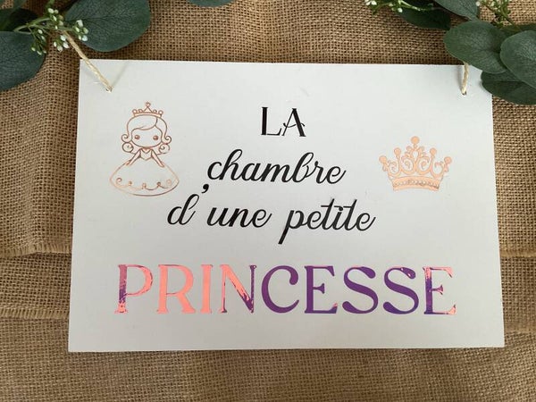 Plaque de porte « La chambre d’une petite princesse »